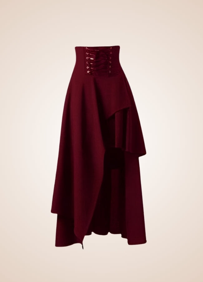 Women's Medieval Asymmetrical Steampunk Skirt Red / XL womens-medieval-asymmetrical-steampunk-skirt-red