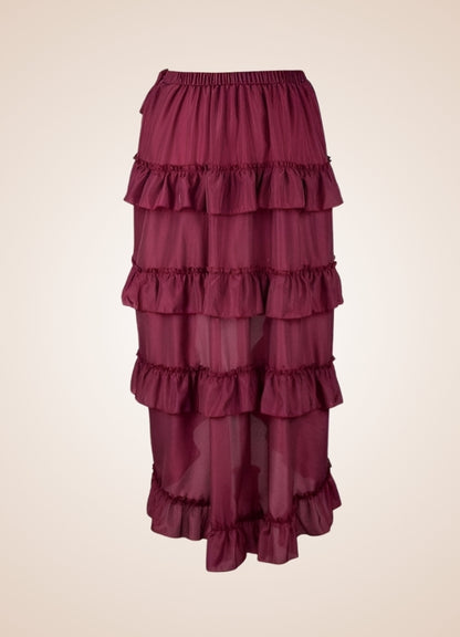 Women's Renaissance Layered Skirt Red / 5XL womens-renaissance-layered-skirt-red