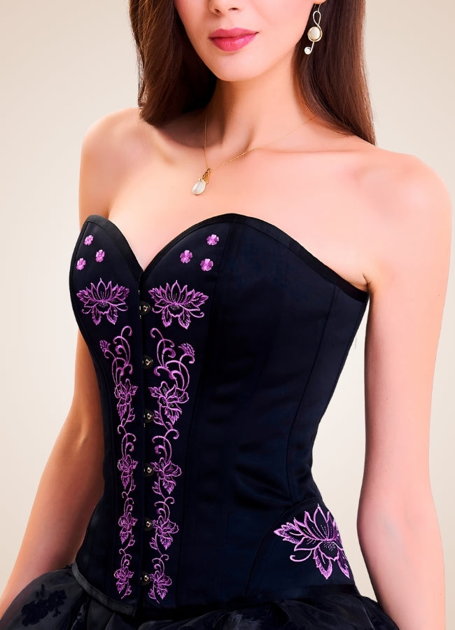 Women's Steampunk Black Corset Black / 4XL womens-steampunk-black-corset-black