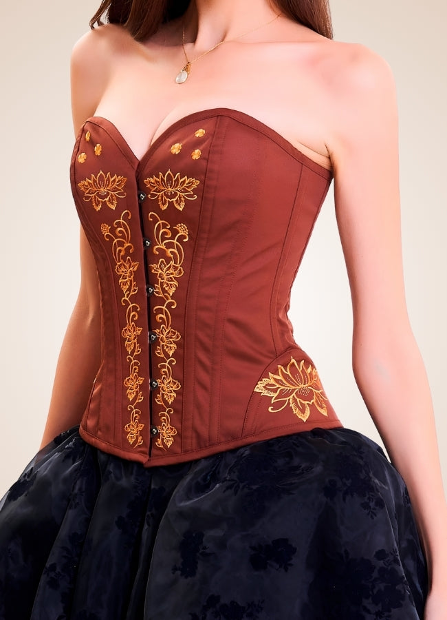 Women's Steampunk Brown Corset Brown / XL womens-steampunk-brown-corset-brown