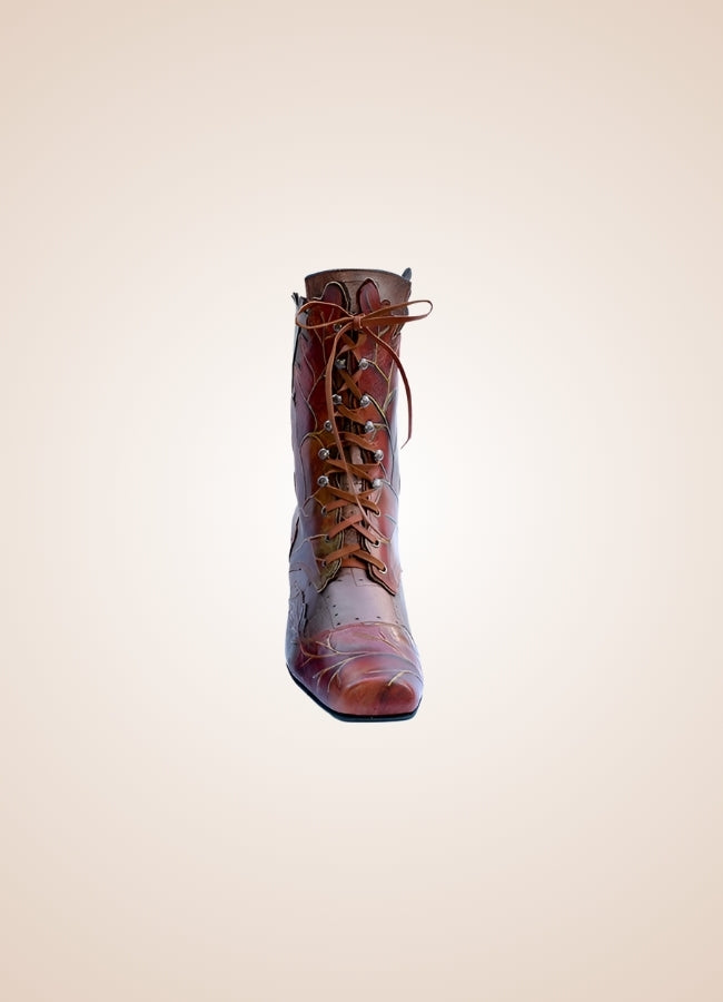Women's Steampunk Cowboy Style Boots Reddish Brown / 12.5 womens-steampunk-cowboy-style-boots-reddish-brown