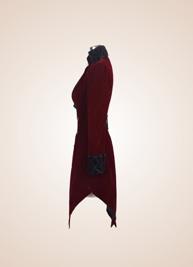 Women's Steampunk Tailcoat Burgundy Red / 3XL womens-steampunk-tailcoat-burgundy-red