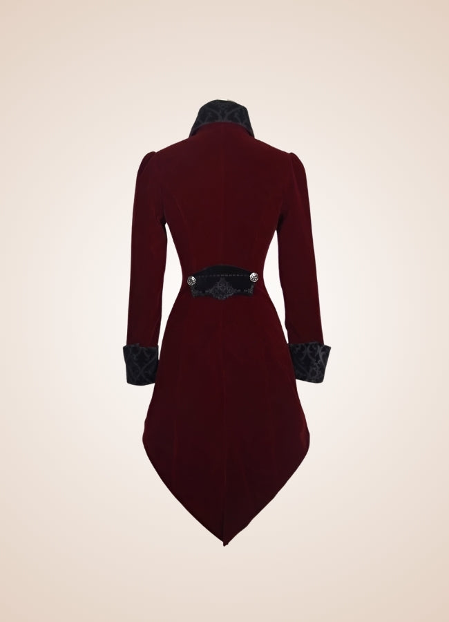 Women's Steampunk Tailcoat Burgundy Red / 3XL womens-steampunk-tailcoat-burgundy-red