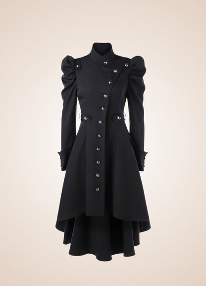 Women's Steampunk Trench Coat Black / 2XL womens-steampunk-trench-coat-black