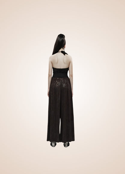 Women's Steampunk Wide Leg Pants Black / XL womens-steampunk-wide-leg-pants-black