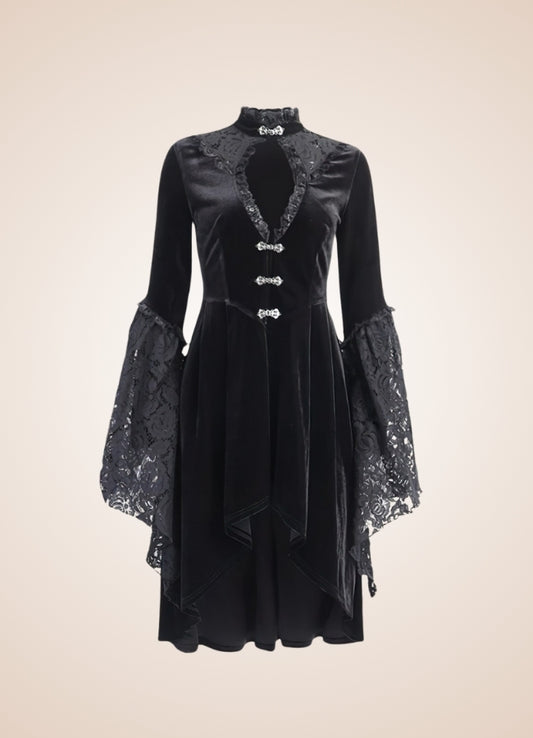 Women's Vintage Gothic Dress Black / M womens-vintage-gothic-dress-black