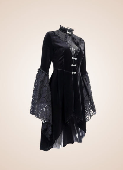 Women's Vintage Gothic Dress Black / M womens-vintage-gothic-dress-black