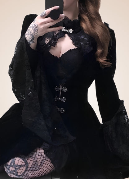 Women's Vintage Gothic Dress Black / M womens-vintage-gothic-dress-black
