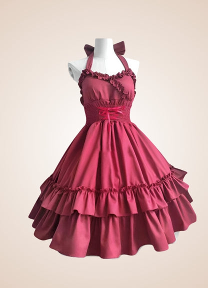 Women's Vintage Lolita Dress Red / One Size womens-vintage-lolita-dress-red